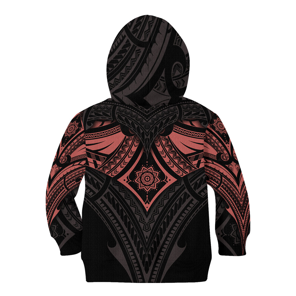 Feminine Polynesian Kid Hoodie Mandala Tattoo Style - Wonder Print Shop