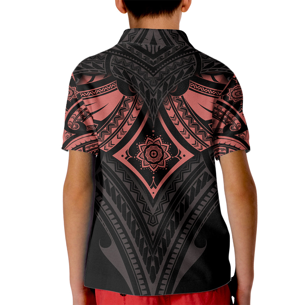 Feminine Polynesian Kid Polo Shirt Mandala Tattoo Style - Wonder Print Shop