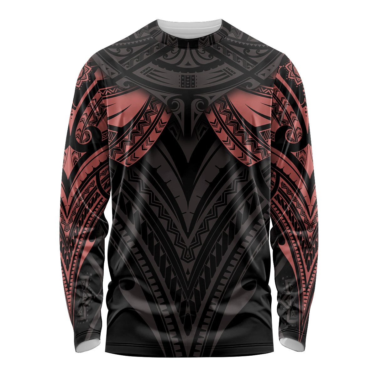 Feminine Polynesian Long Sleeve Shirt Mandala Tattoo Style - Wonder Print Shop