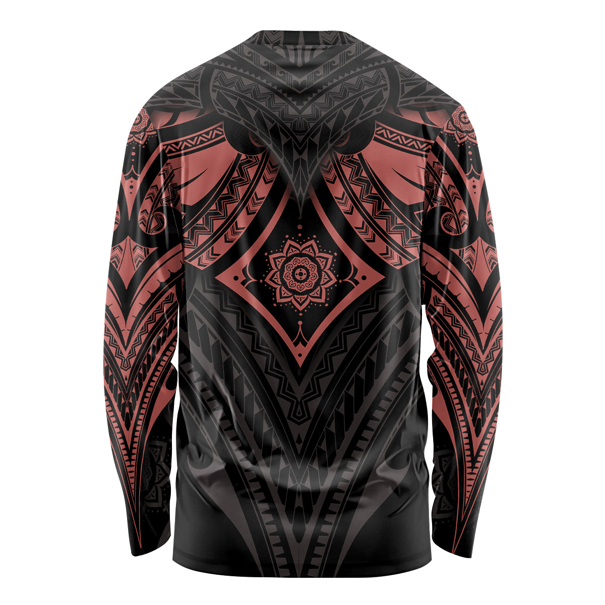 Feminine Polynesian Long Sleeve Shirt Mandala Tattoo Style - Wonder Print Shop