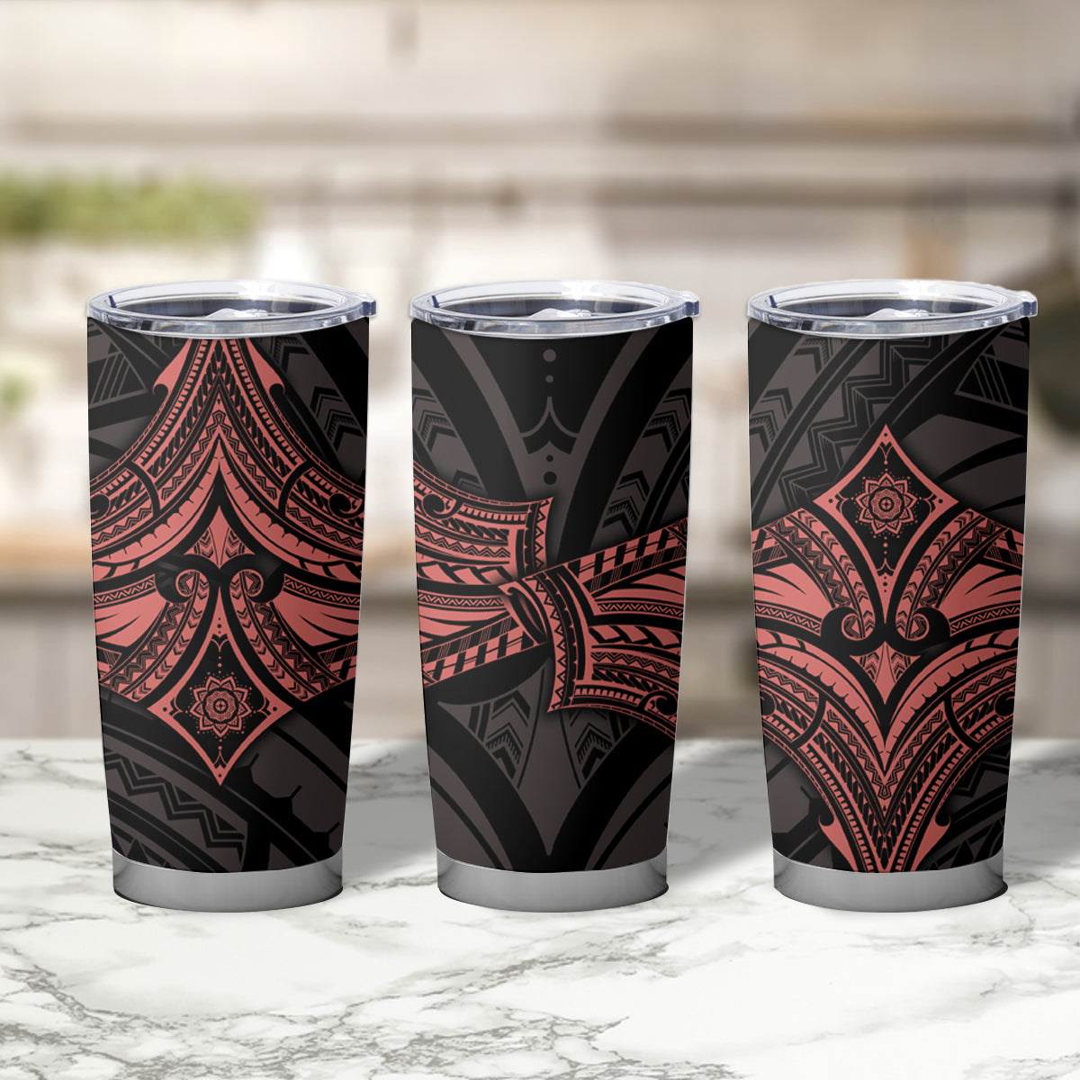 Feminine Polynesian Tumbler Cup Mandala Tattoo Style - Wonder Print Shop