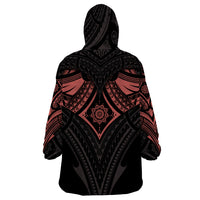 Feminine Polynesian Wearable Blanket Hoodie Mandala Tattoo Style - Wonder Print Shop