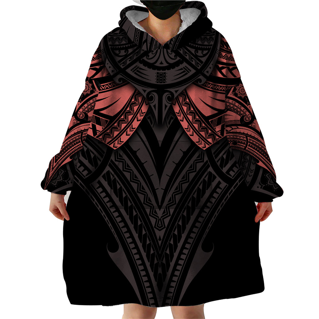 Feminine Polynesian Wearable Blanket Hoodie Mandala Tattoo Style - Wonder Print Shop