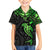 Polynesian Kid Hawaiian Shirt Hammerhead Shark Tribal Pattern Black Green Version - Wonder Print Shop