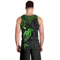 Polynesian Men Tank Top Hammerhead Shark Tribal Pattern Black Green Version - Wonder Print Shop