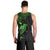 Polynesian Men Tank Top Hammerhead Shark Tribal Pattern Black Green Version - Wonder Print Shop