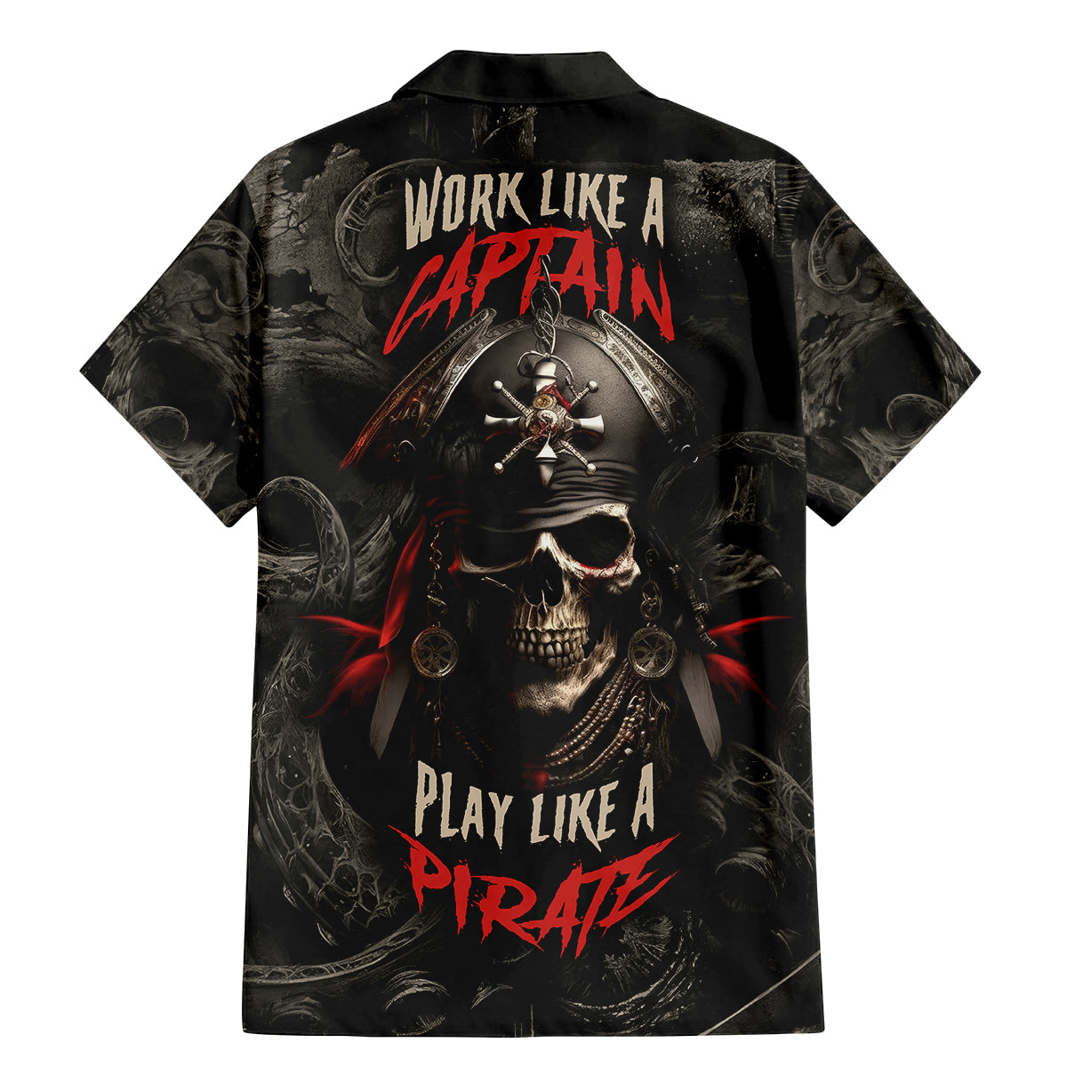 Work Like A Captain Play Like A Pirate Family Matching Mermaid Dress and Hawaiian Shirt - Wonder Print Shop