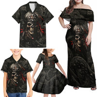 Work Like A Captain Play Like A Pirate Family Matching Off Shoulder Maxi Dress and Hawaiian Shirt - Wonder Print Shop