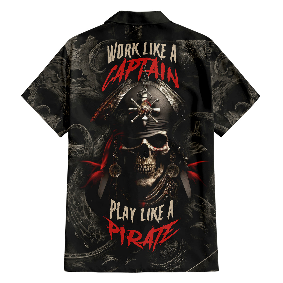 Work Like A Captain Play Like A Pirate Family Matching Short Sleeve Bodycon Dress and Hawaiian Shirt - Wonder Print Shop