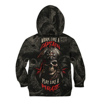 Work Like A Captain Play Like A Pirate Kid Hoodie - Wonder Print Shop