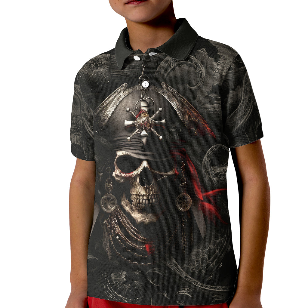 Work Like A Captain Play Like A Pirate Kid Polo Shirt - Wonder Print Shop