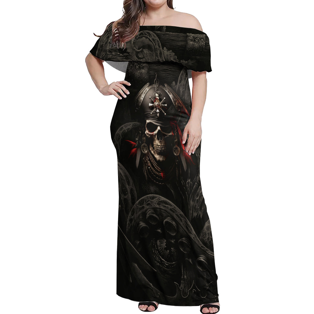 Work Like A Captain Play Like A Pirate Off Shoulder Maxi Dress - Wonder Print Shop