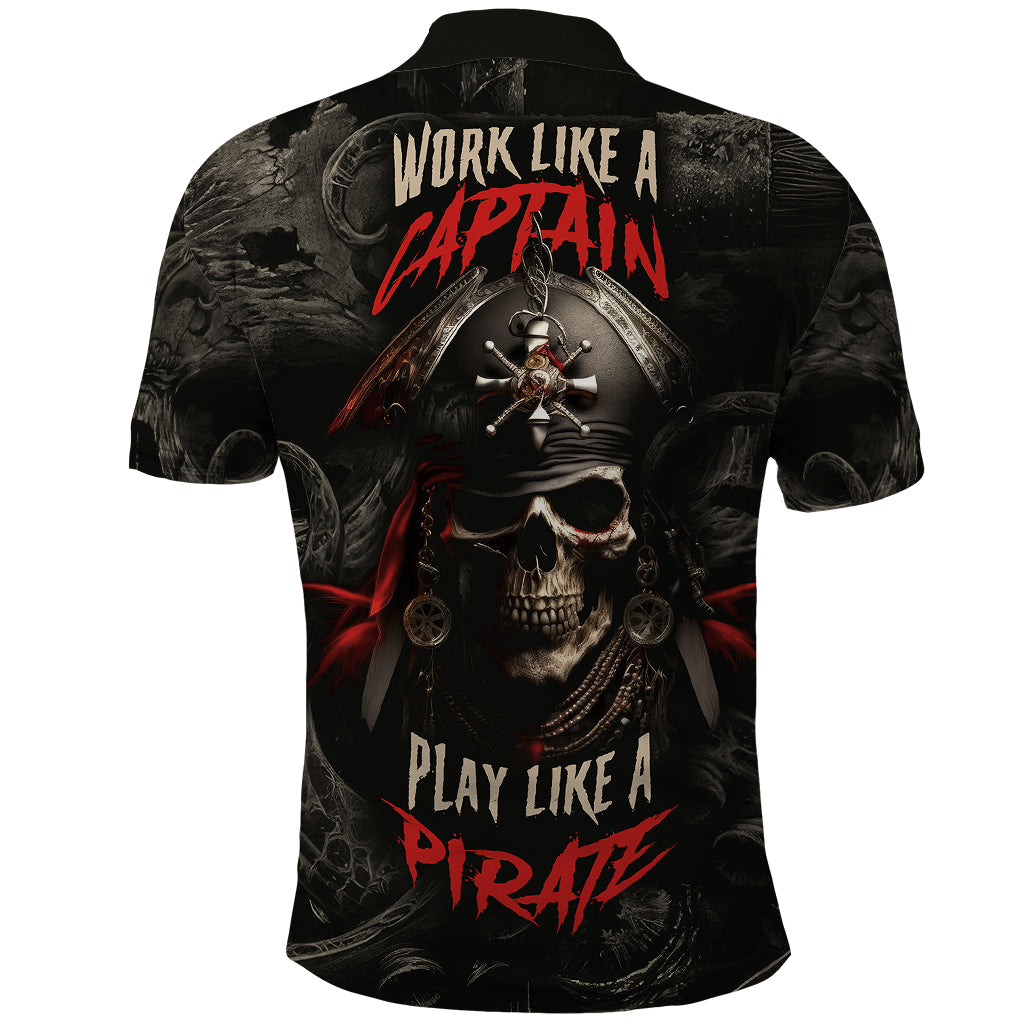 Work Like A Captain Play Like A Pirate Polo Shirt - Wonder Print Shop