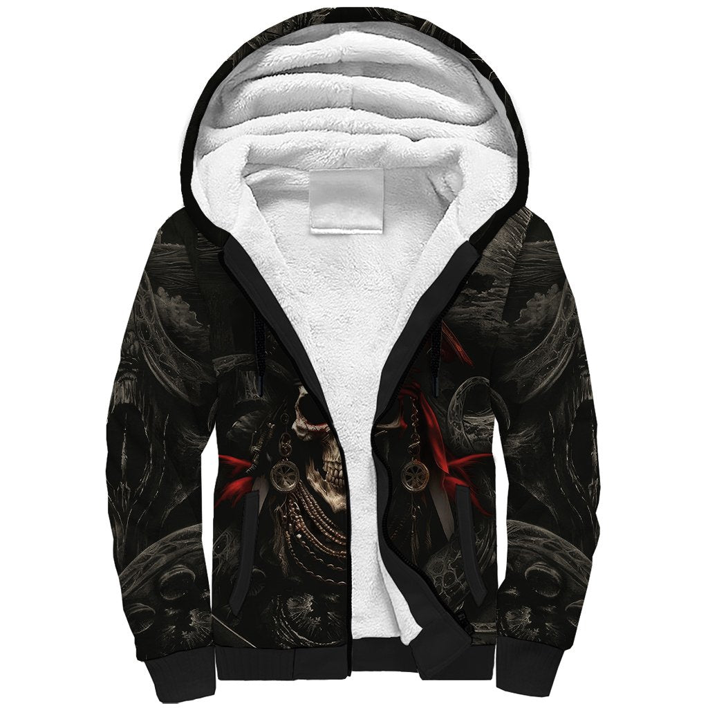 Work Like A Captain Play Like A Pirate Sherpa Hoodie - Wonder Print Shop