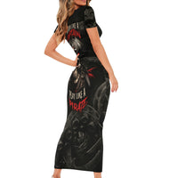 Work Like A Captain Play Like A Pirate Short Sleeve Bodycon Dress - Wonder Print Shop