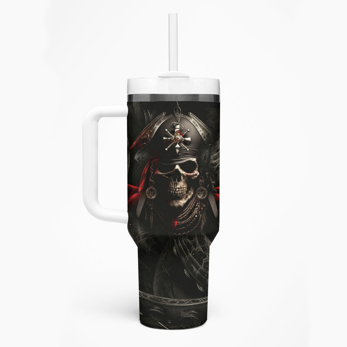 Work Like A Captain Play Like A Pirate Tumbler With Handle - Wonder Print Shop
