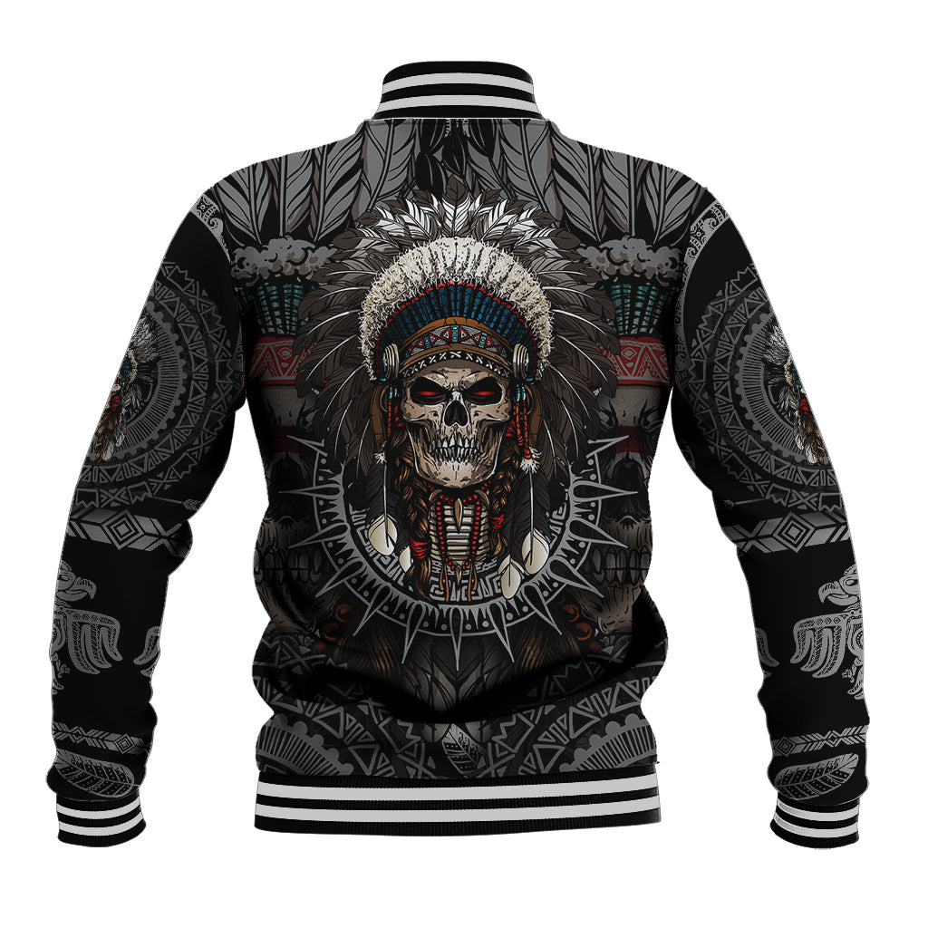 Skull Native American Warrior Baseball Jacket - Wonder Print Shop