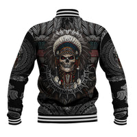Skull Native American Warrior Baseball Jacket - Wonder Print Shop