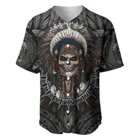 Skull Native American Warrior Baseball Jersey - Wonder Print Shop