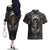Skull Native American Warrior Couples Matching Off The Shoulder Long Sleeve Dress and Hawaiian Shirt - Wonder Print Shop