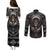 Skull Native American Warrior Couples Matching Puletasi Dress and Long Sleeve Button Shirts - Wonder Print Shop