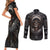 skull-native-american-warrior-couples-matching-short-sleeve-bodycon-dress-and-long-sleeve-button-shirts