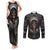 Skull Native American Warrior Couples Matching Tank Maxi Dress and Long Sleeve Button Shirts - Wonder Print Shop