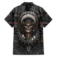 Skull Native American Warrior Family Matching Long Sleeve Bodycon Dress and Hawaiian Shirt - Wonder Print Shop