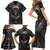 skull-native-american-warrior-family-matching-short-sleeve-bodycon-dress-and-hawaiian-shirt