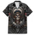 skull-native-american-warrior-family-matching-short-sleeve-bodycon-dress-and-hawaiian-shirt