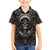 Skull Native American Warrior Family Matching Short Sleeve Bodycon Dress and Hawaiian Shirt - Wonder Print Shop