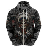Skull Native American Warrior Hoodie - Wonder Print Shop