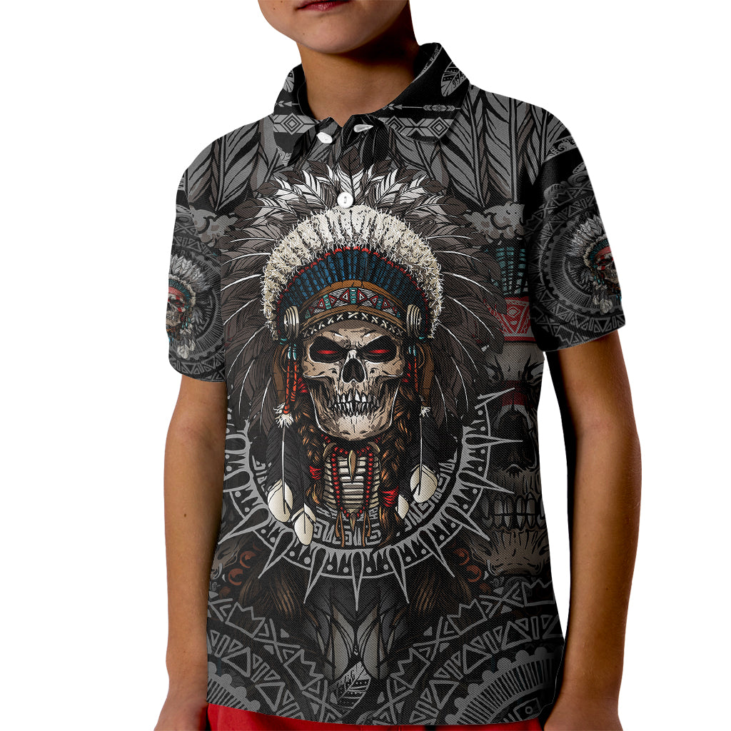 skull-native-american-warrior-kid-polo-shirt