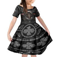 Skull Native American Warrior Kid Short Sleeve Dress - Wonder Print Shop