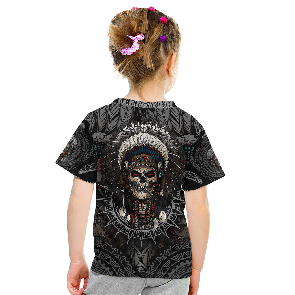 Skull Native American Warrior Kid T Shirt - Wonder Print Shop