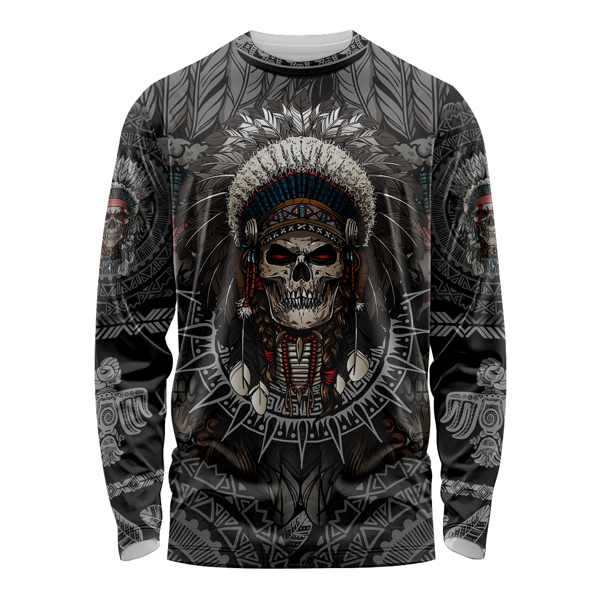 skull-native-american-warrior-long-sleeve-shirt