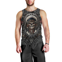 Skull Native American Warrior Men Tank Top - Wonder Print Shop