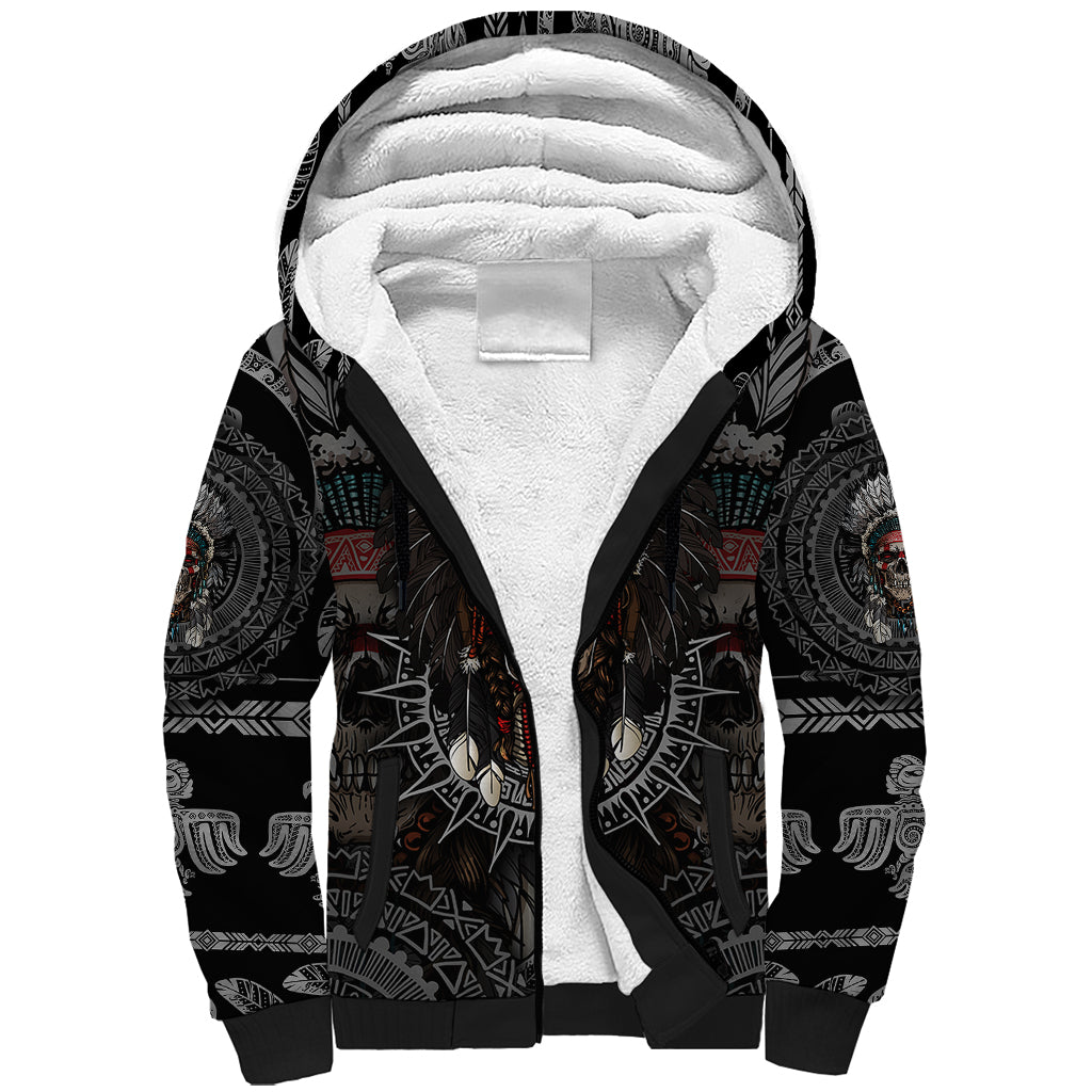 skull-native-american-warrior-sherpa-hoodie
