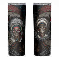Skull Native American Warrior Skinny Tumbler - Wonder Print Shop