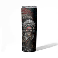 Skull Native American Warrior Skinny Tumbler - Wonder Print Shop