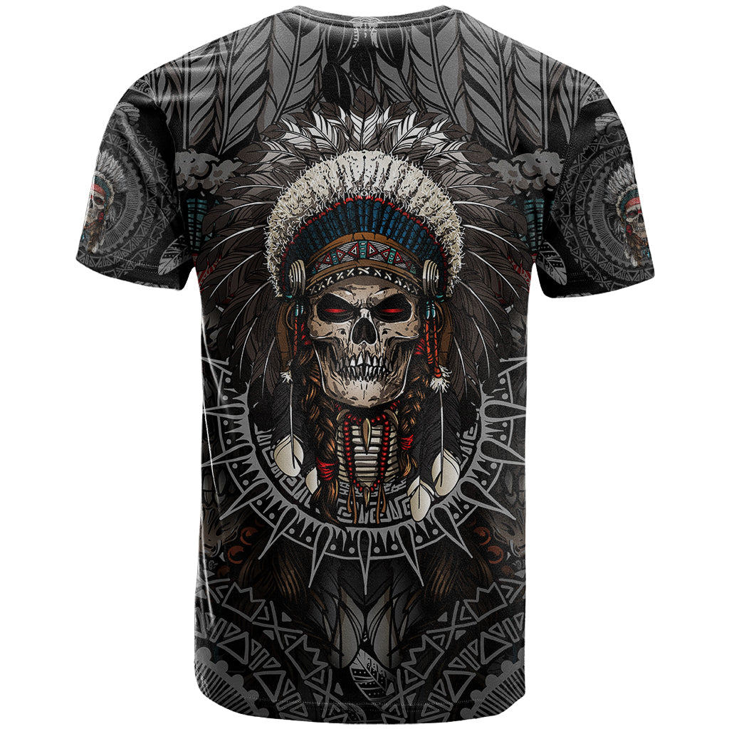 Skull Native American Warrior T Shirt - Wonder Print Shop