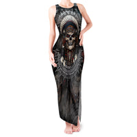 Skull Native American Warrior Tank Maxi Dress - Wonder Print Shop
