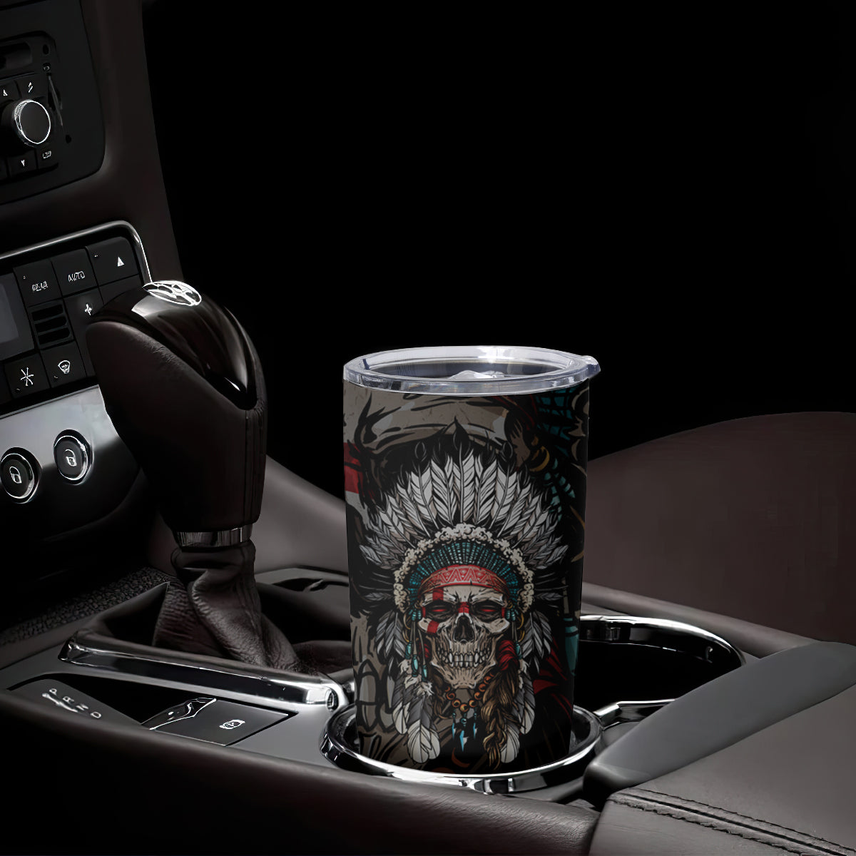 Skull Native American Warrior Tumbler Cup - Wonder Print Shop