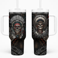 Skull Native American Warrior Tumbler With Handle - Wonder Print Shop