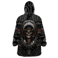 Skull Native American Warrior Wearable Blanket Hoodie - Wonder Print Shop