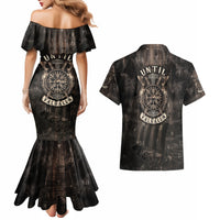 Until Valhalla Viking Couples Matching Mermaid Dress and Hawaiian Shirt - Wonder Print Shop
