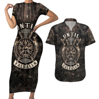 Until Valhalla Viking Couples Matching Short Sleeve Bodycon Dress and Hawaiian Shirt - Wonder Print Shop