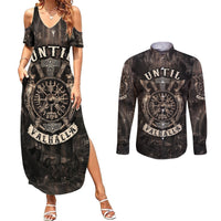 Until Valhalla Viking Couples Matching Summer Maxi Dress and Long Sleeve Button Shirts - Wonder Print Shop