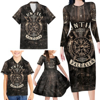 Until Valhalla Viking Family Matching Long Sleeve Bodycon Dress and Hawaiian Shirt - Wonder Print Shop