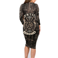 Until Valhalla Viking Family Matching Long Sleeve Bodycon Dress and Hawaiian Shirt - Wonder Print Shop